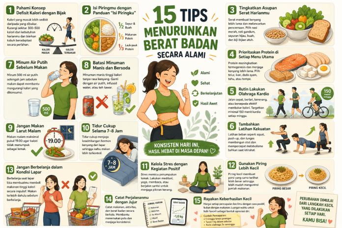 15 Tips Menurunkan Berat Badan Secara Alami yang Terbukti Ampuh