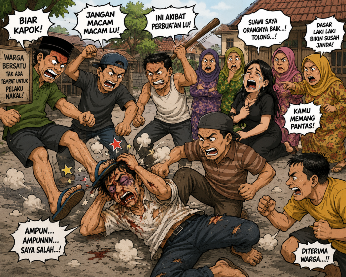 Bendot digebukin warga