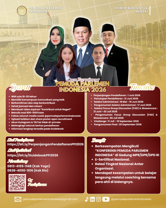 Pemuda Parlemen Indonesia Perpanjang Masa Pendaftaran, Ajak Generasi Muda Kawal Kebijakan Publik